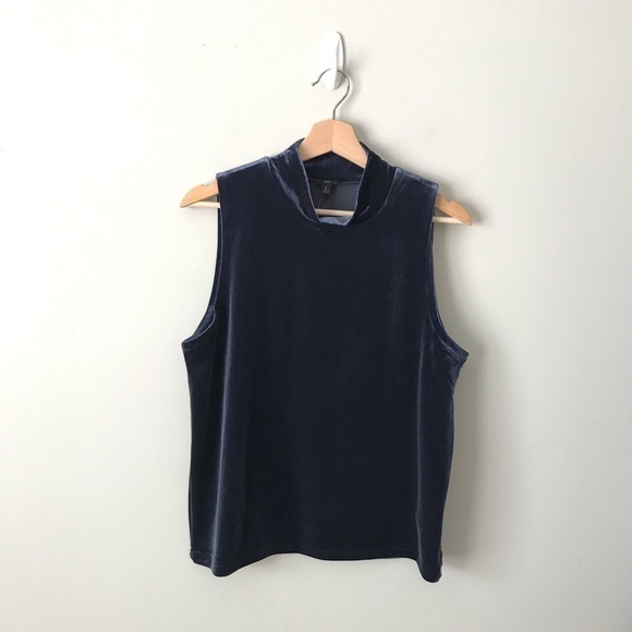 NEW J. Crew Velvet Mockneck Sleeveless Tank Top Blouse S - Picture 1 of 5